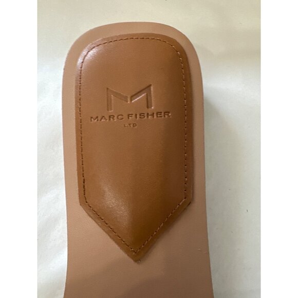 Marc Fisher Rosely NEW in box natural leather with silvertone chain sz 6M sandal - Picture 3 of 6